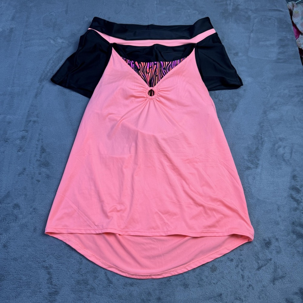 ZeroXposur Tankini Swimsuit Womens Small 4-Way Stretch Scallop New With Tags